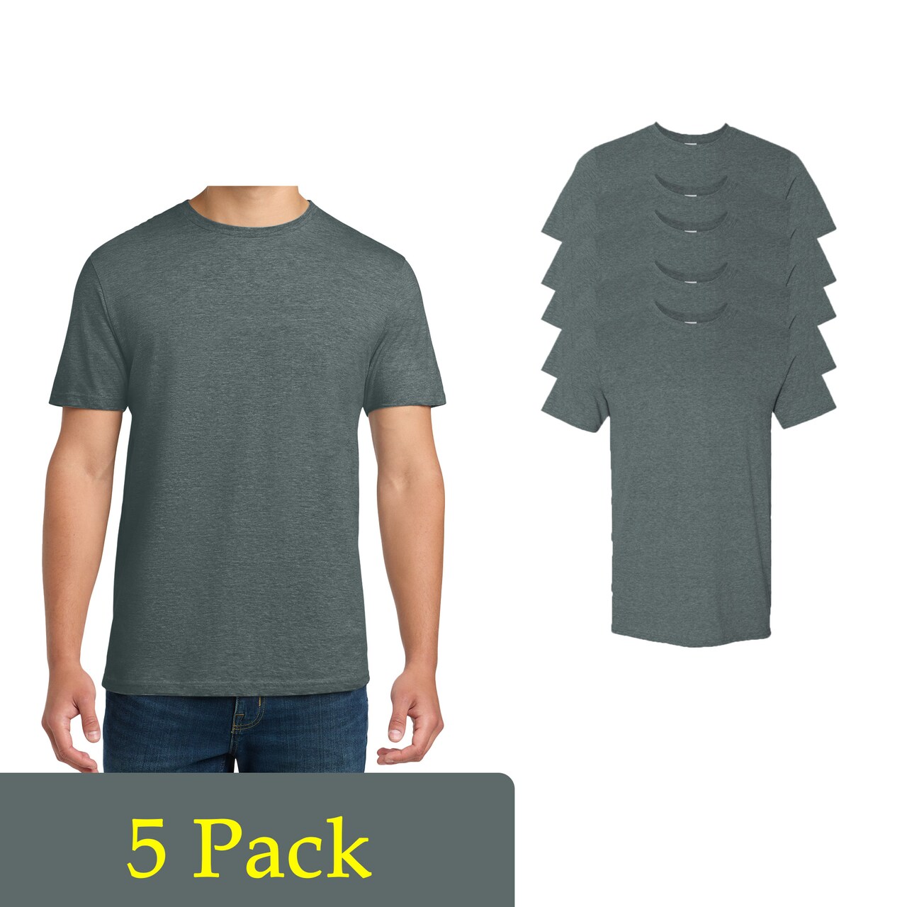 Gildan Unisex Blank Dark Heather T-Shirts for DIY Projects, Softstyle Shirt Multi Pack Tee